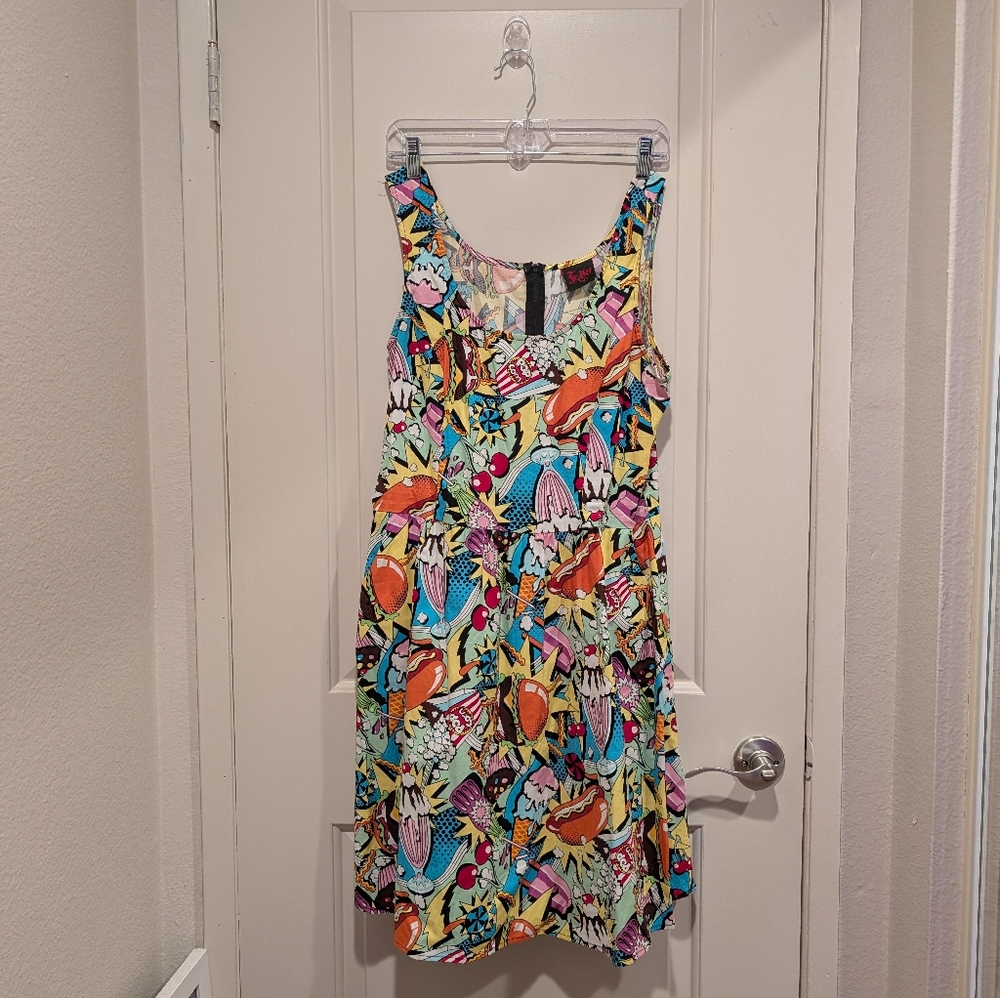 Folter Good Enough to Eat A-Line Vibrant Multicolor Sleeveless Dress XL - Picture 2 of 8